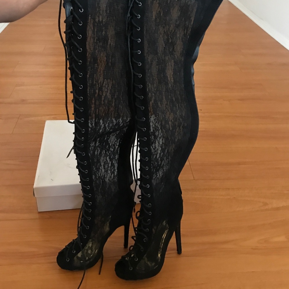 Nasty Gal Lace over the knee boot